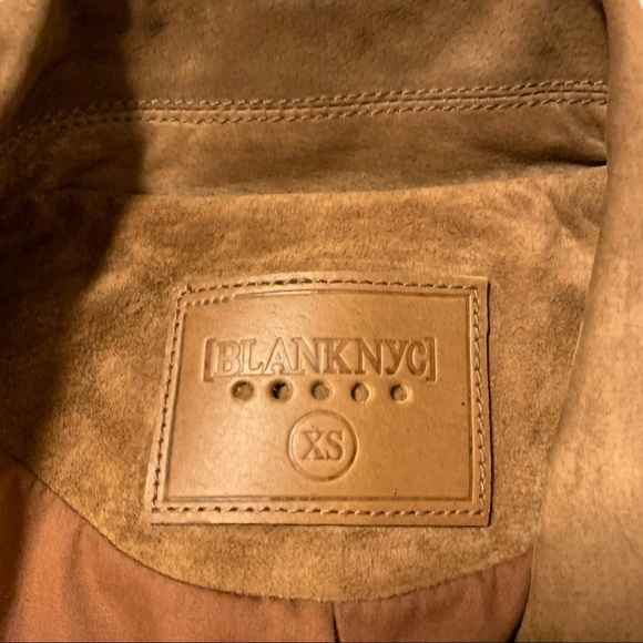 Blank NYC Suede Leather Jacket Brown Moto Fitted - Picture 15 of 15